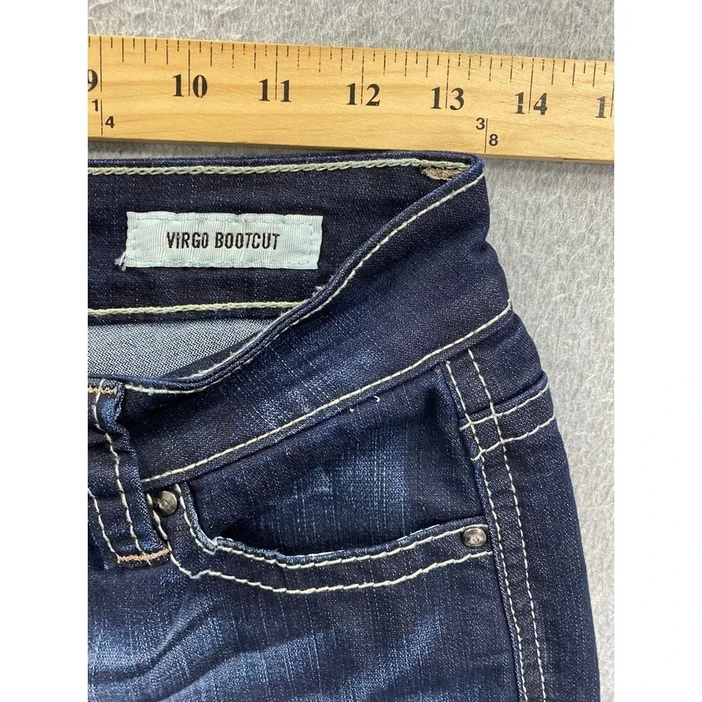 Daytrip Virgo Bootcut Dark Wash Women's Jeans Size 25L (26x33) Stretch Stitching